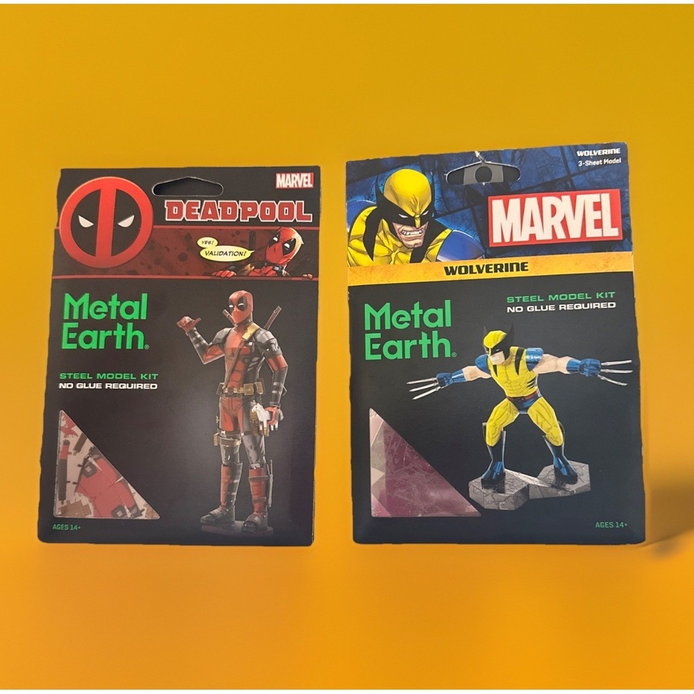 Marvel Metal Earth 3D Steel Model Kits:  Deadpool AND Wolverine